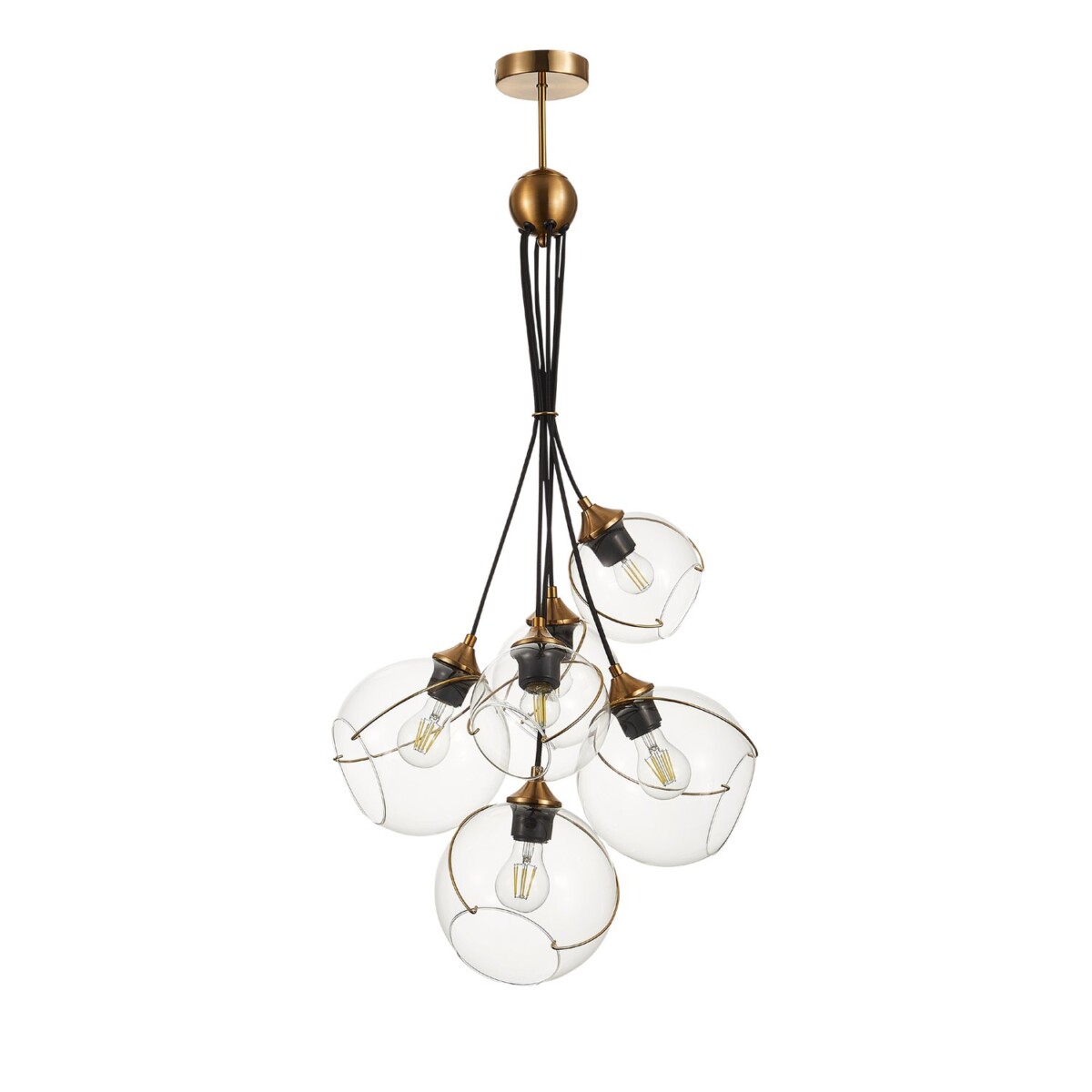 SLE103103-06 Светильник подвесной Золотистый/Прозрачный E27 6*60W SATTURO — изображение 6