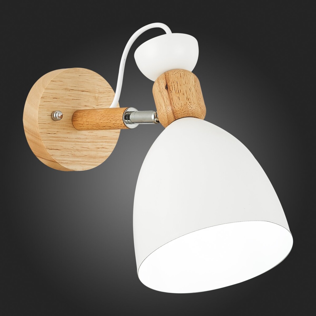 SLE103801-01 Светильник настенный Светлое дерево, Белый/Белый E27 1*60W BALCAMO — изображение 2