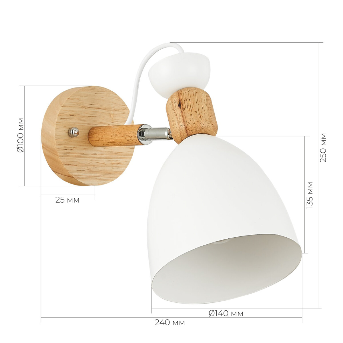 SLE103801-01 Светильник настенный Светлое дерево, Белый/Белый E27 1*60W BALCAMO — изображение 7
