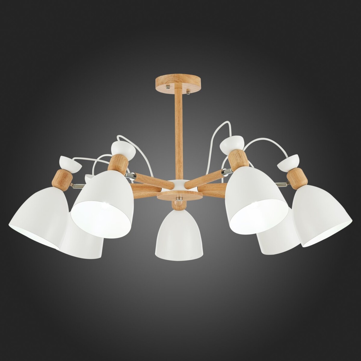 SLE103802-07 Светильник потолочный Светлое дерево, Белый/Белый E27 7*60W BALCAMO — изображение 2