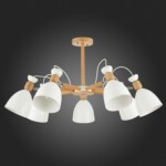 SLE103802-07 Светильник потолочный Светлое дерево, Белый/Белый E27 7*60W BALCAMO — изображение 5