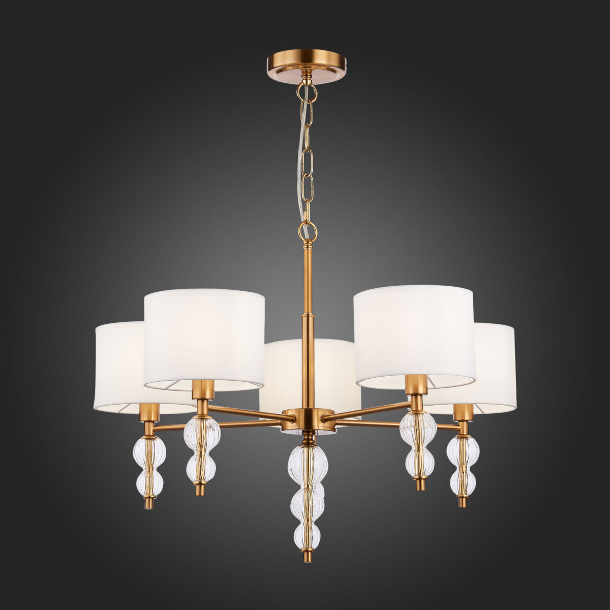 SLE105713-05 Светильник подвесной Латунь, Прозрачный/Белый E14 5*40W RAMER — изображение 2