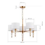 SLE105713-05 Светильник подвесной Латунь, Прозрачный/Белый E14 5*40W RAMER — изображение 7