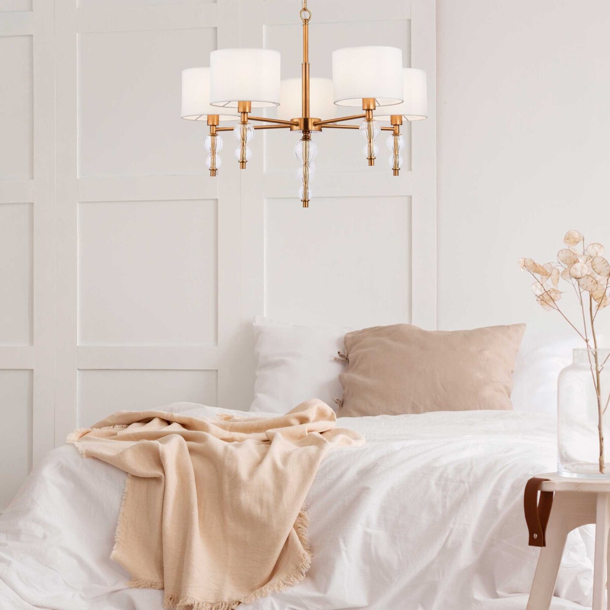 SLE105713-05 Светильник подвесной Латунь, Прозрачный/Белый E14 5*40W RAMER — изображение 8