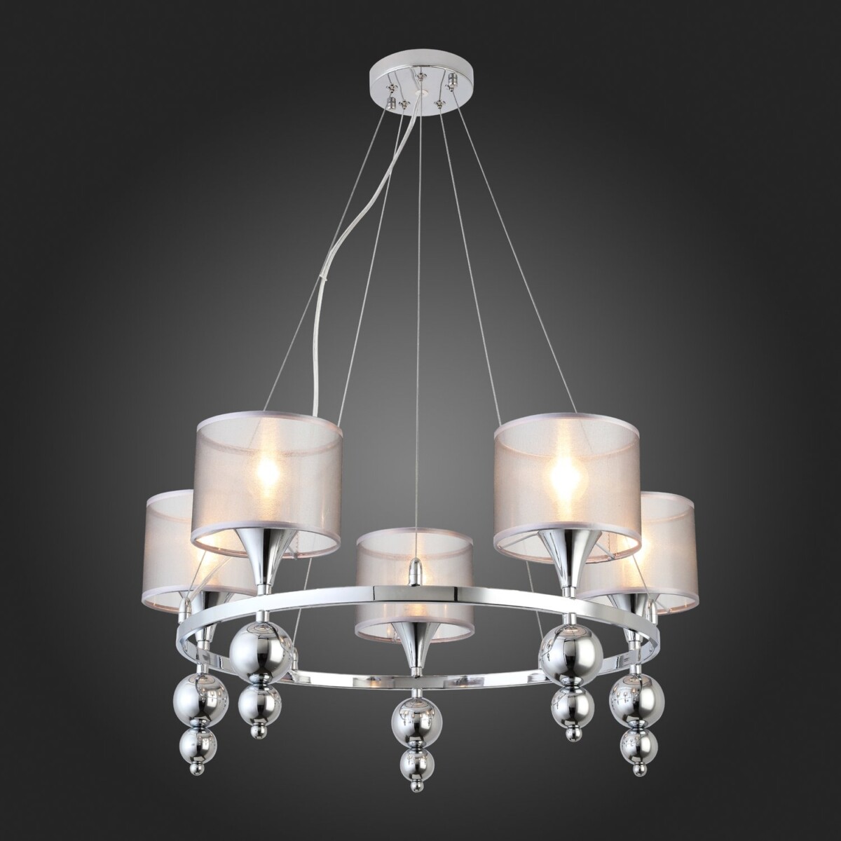 SLE107103-05 Светильник подвесной Хром/Серебристый E14 5*40W PAZIONE — изображение 2