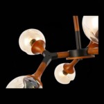 SLE109402-06 Светильник потолочный Черный, Темное дерево/Прозрачный, Янтарный E27 6*60W RAQUEL — изображение 4