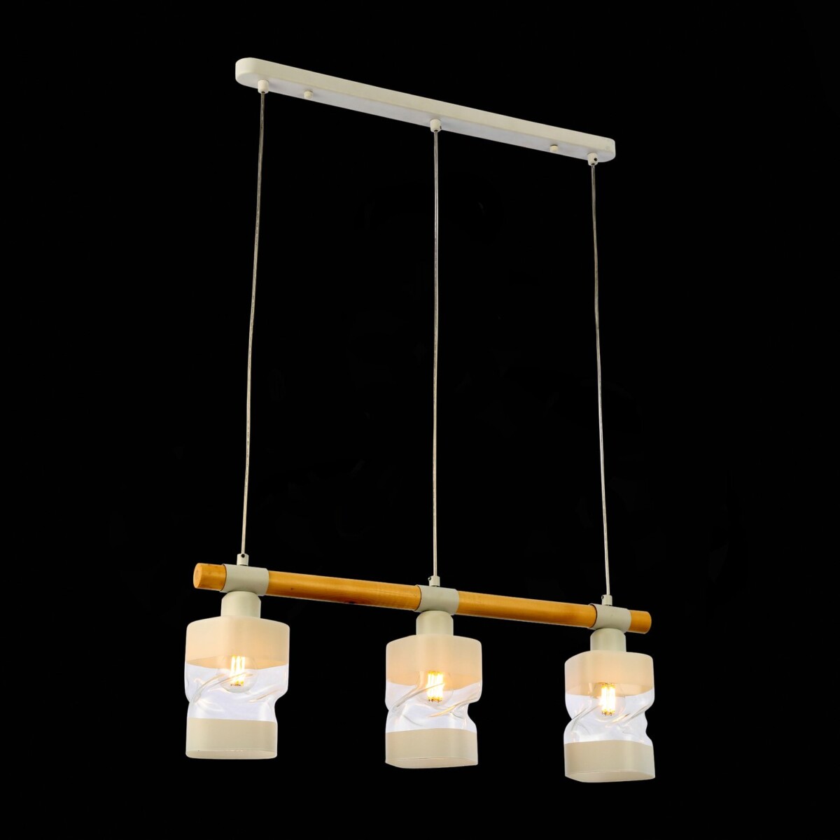 SLE114503-03 Светильник подвесной Белый, Светлое дерево/Белый, Прозрачный E27 3*60W ABIRITTO — изображение 1