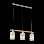 SLE114503-03 Светильник подвесной Белый, Светлое дерево/Белый, Прозрачный E27 3*60W ABIRITTO — изображение 4