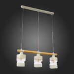 SLE114503-03 Светильник подвесной Белый, Светлое дерево/Белый, Прозрачный E27 3*60W ABIRITTO — изображение 5