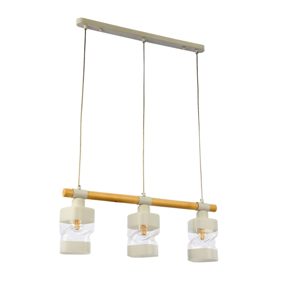 SLE114503-03 Светильник подвесной Белый, Светлое дерево/Белый, Прозрачный E27 3*60W ABIRITTO — изображение 6