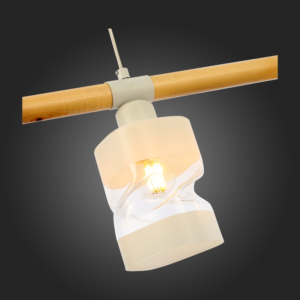 SLE114503-03 Светильник подвесной Белый, Светлое дерево/Белый, Прозрачный E27 3*60W ABIRITTO — изображение 8