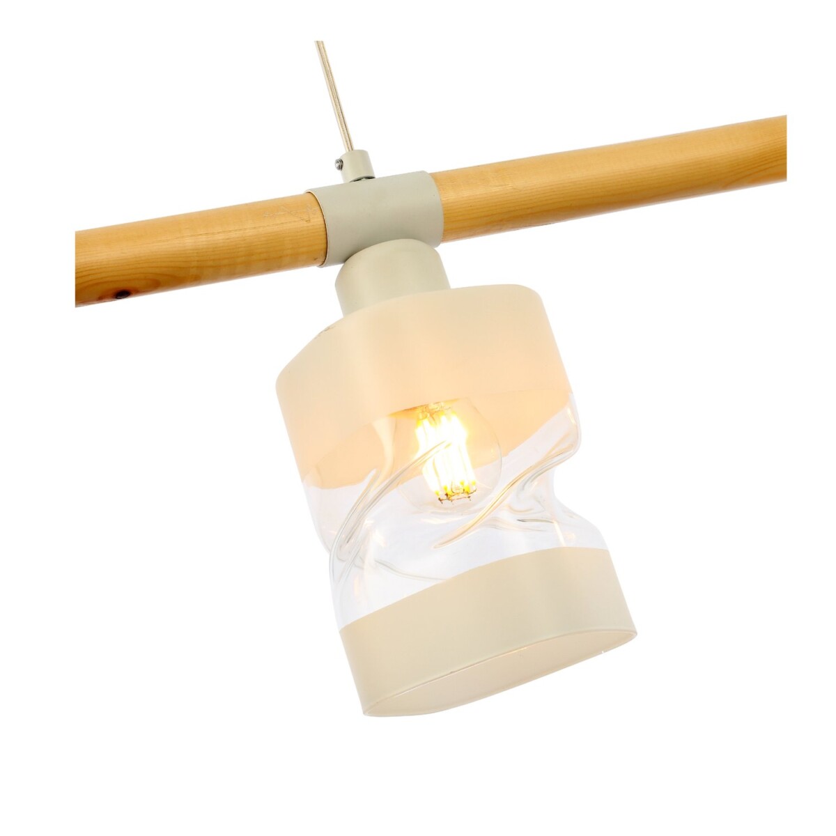 SLE114503-03 Светильник подвесной Белый, Светлое дерево/Белый, Прозрачный E27 3*60W ABIRITTO — изображение 9