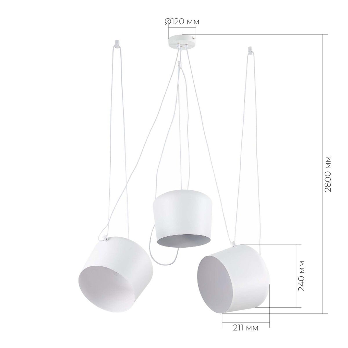 SLE120653-03 Светильник подвесной Белый/Белый E27 3*40W TRIESTE — изображение 6