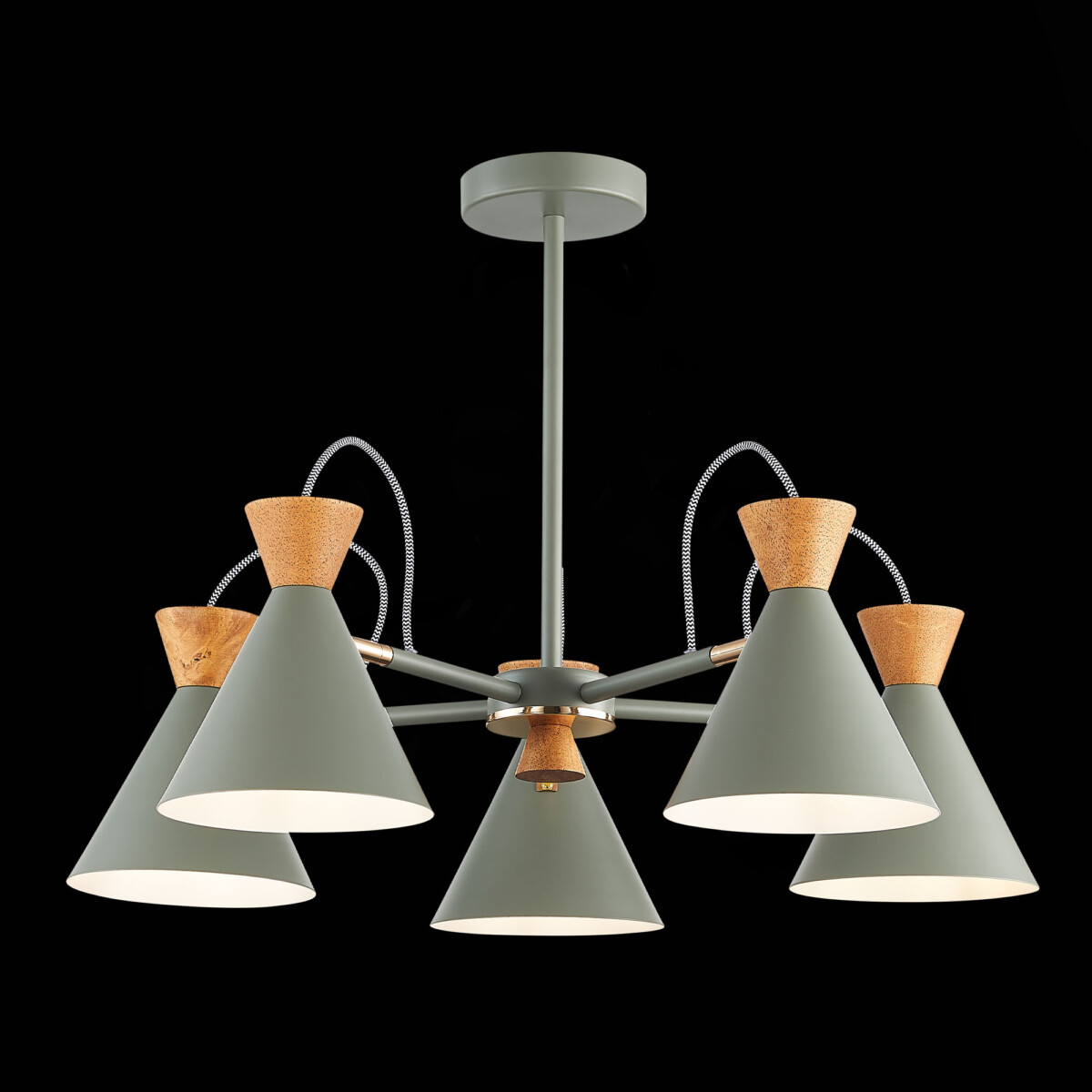 SLE125112-05_01B SLE125112-05 Светильник потолочный Серый, Золотистый/Серый, Темное дерево E14 5*40W MODICA — изображение 1