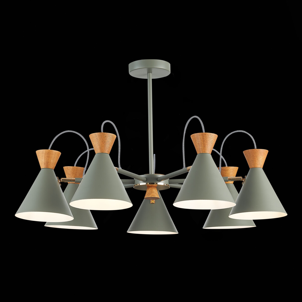 SLE125112-07_01B SLE125112-07 Светильник потолочный Серый, Золотистый/Серый, Темное дерево E14 7*40W MODICA — изображение 1