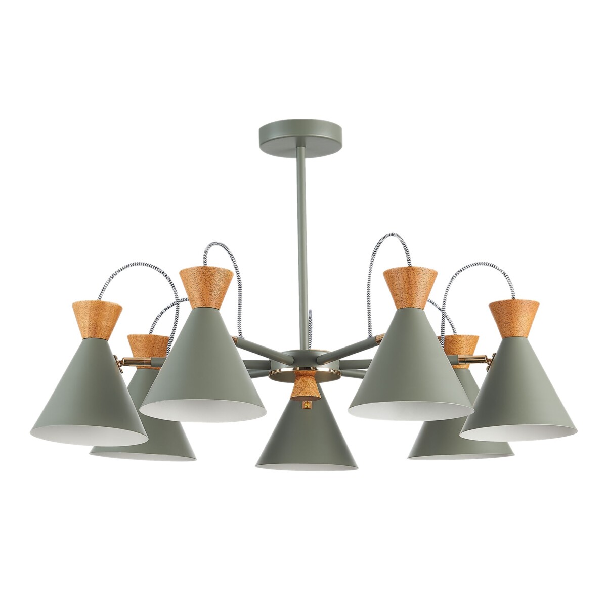 SLE125112-07 Светильник потолочный Серый, Золотистый/Серый, Темное дерево E14 7*40W MODICA — изображение 4