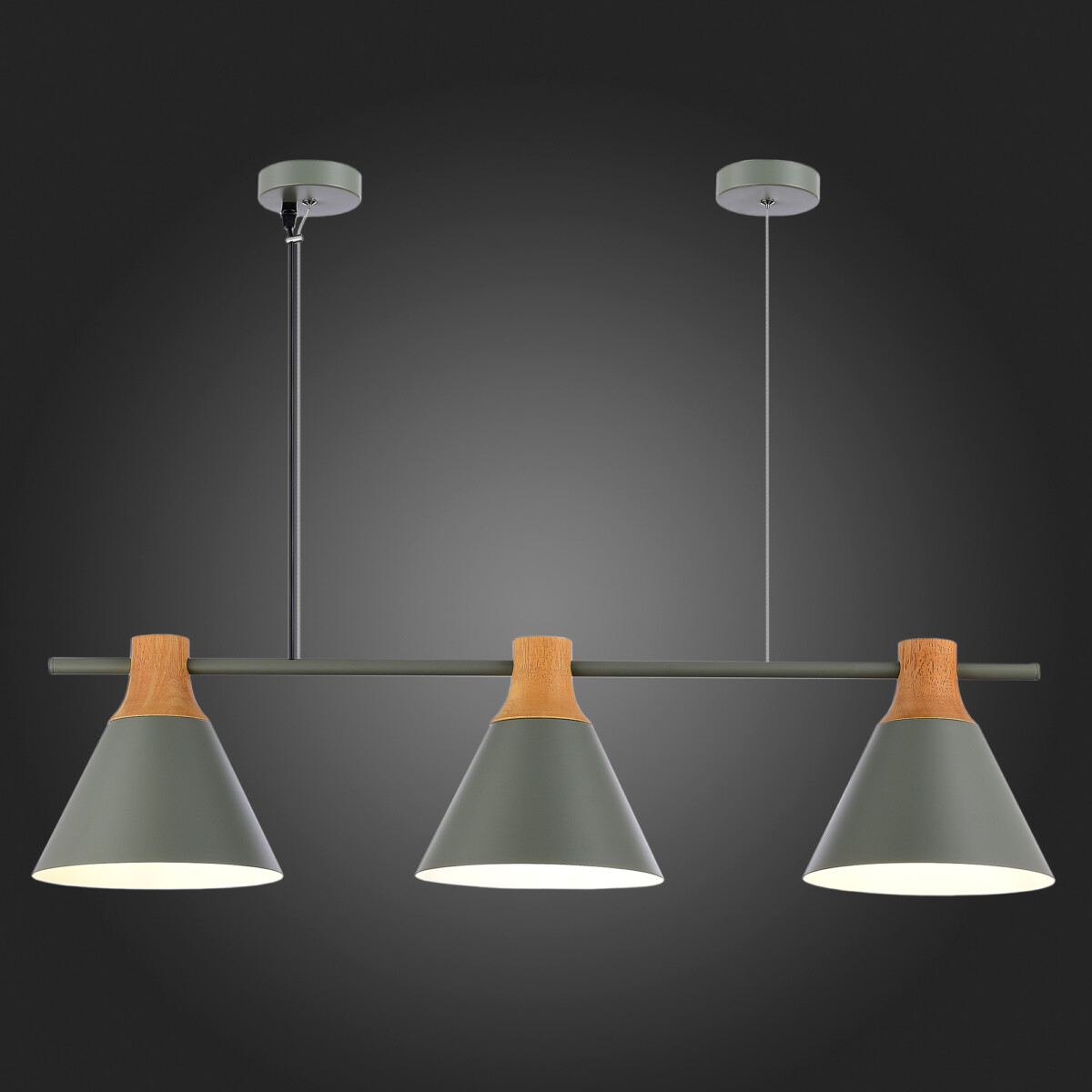 SLE125113-03 Светильник подвесной Серый/Серый, Светлое дерево E27 3*60W MODICA — изображение 2