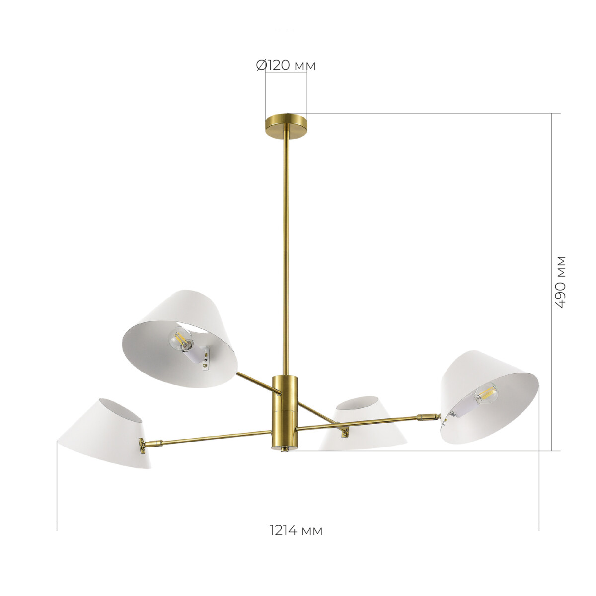 SLE1253-353-04 Светильник подвесной Латунь/Белый E14 4*60W NORBI — изображение 5