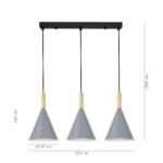 SLE1255-413-03 Светильник подвесной Черный/Серый E27 3*40W ARKET — изображение 6