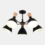 SLE1256-402-05 Светильник потолочный Черный/Черный, Светлое дерево, Золотистый E14 5*40W VISTA — изображение 3