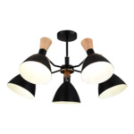 SLE1256-402-05 Светильник потолочный Черный/Черный, Светлое дерево, Золотистый E14 5*40W VISTA — изображение 4