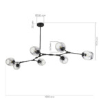 SLE154843-07 Светильник подвесной Черный/Дымчатый E27 7*40W RAMETTO — изображение 7