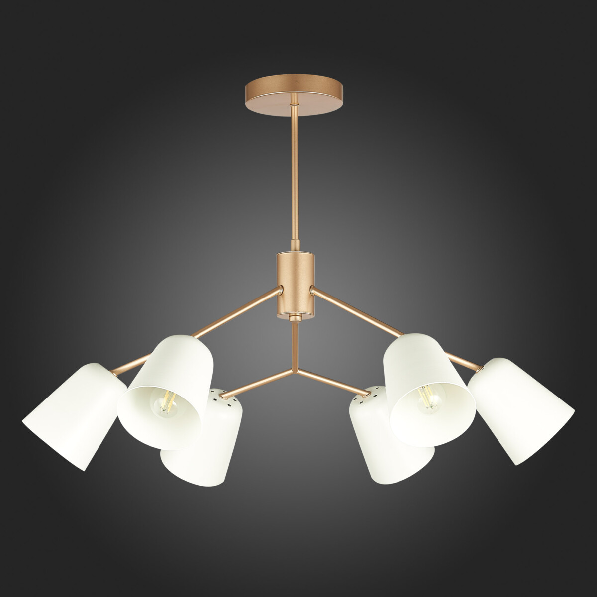 SLE155902-06 Светильник потолочный Золотистый/Белый E14 6*40W MARIO — изображение 5