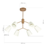 SLE155902-06 Светильник потолочный Золотистый/Белый E14 6*40W MARIO — изображение 10