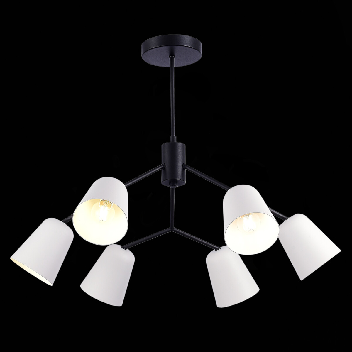 SLE155942-06_01B SLE155942-06 Светильник потолочный Черный/Белый E14 6*40W MARIO — изображение 1