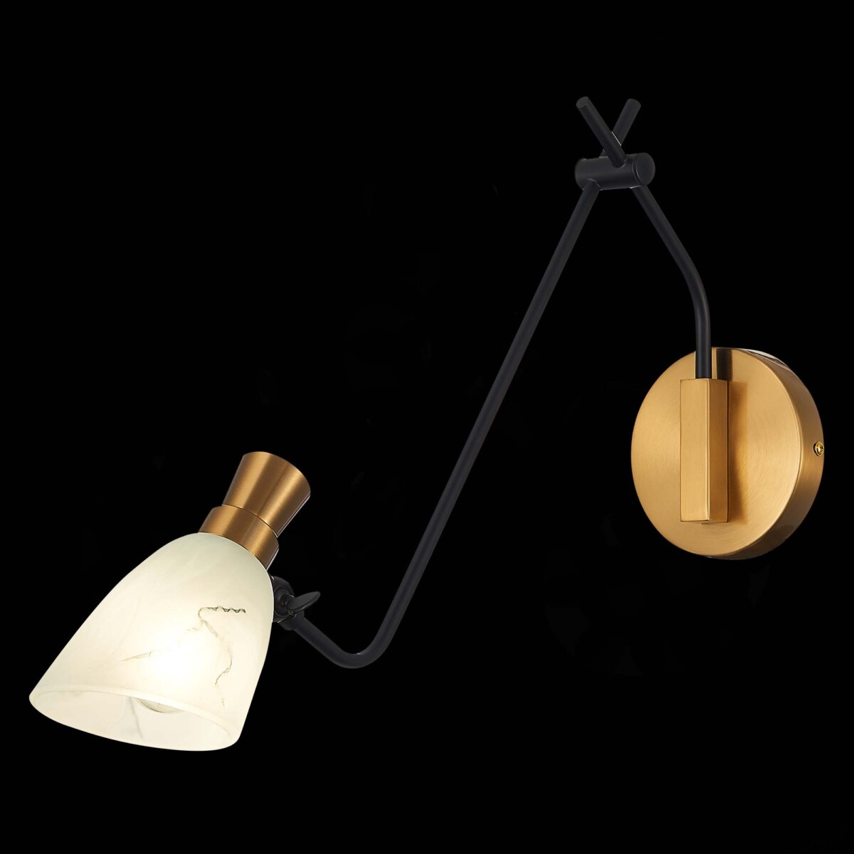 SLE205401-01_01B SLE205401-01 Светильник настенный Черный, Латунь/Белый E14 1*60W LITA — изображение 1
