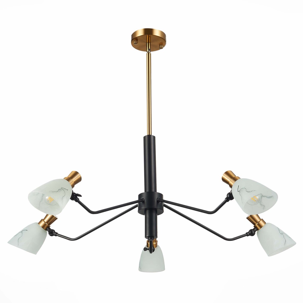 SLE205403-05 Светильник подвесной Черный, Латунь/Белый E14 5*60W LITA — изображение 4