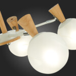 SLE220702-05 Светильник потолочный Белый, Светлое дерево/Белый E14 5*40W CATANIA — изображение 8