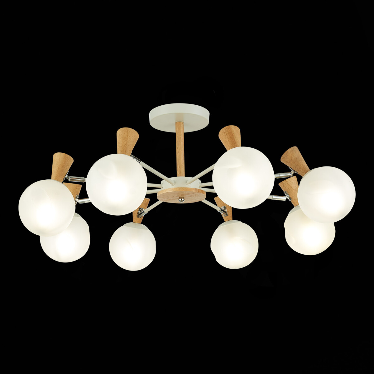 SLE220702-08_01B SLE220702-08 Светильник потолочный Белый, Светлое дерево/Белый E14 8*40W CATANIA — изображение 1