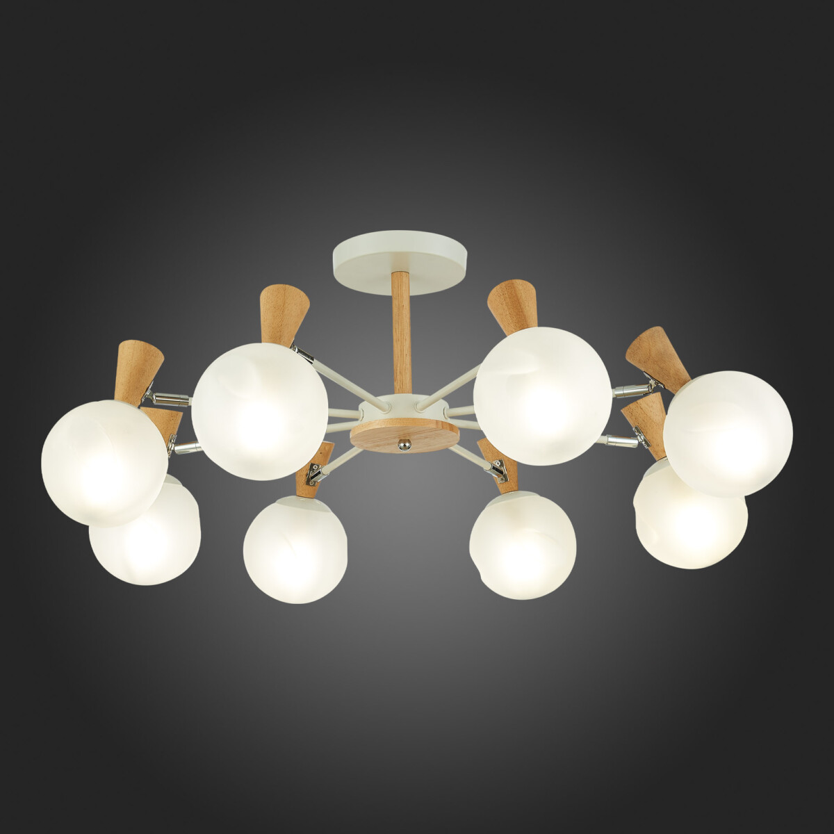 SLE220702-08 Светильник потолочный Белый, Светлое дерево/Белый E14 8*40W CATANIA — изображение 2