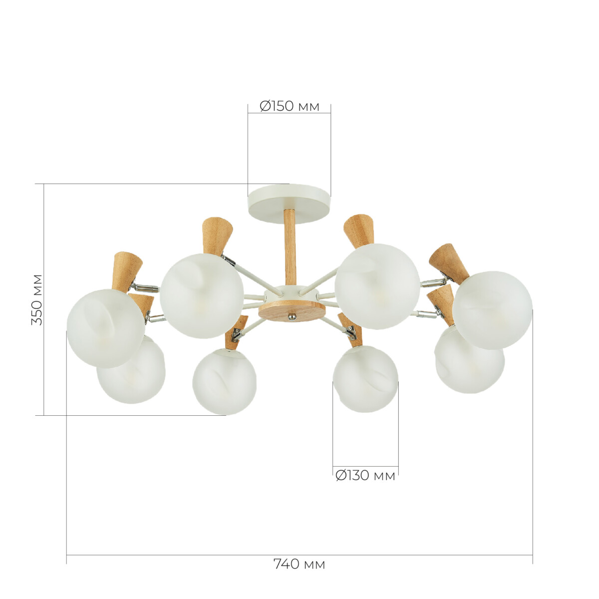 SLE220702-08 Светильник потолочный Белый, Светлое дерево/Белый E14 8*40W CATANIA — изображение 10