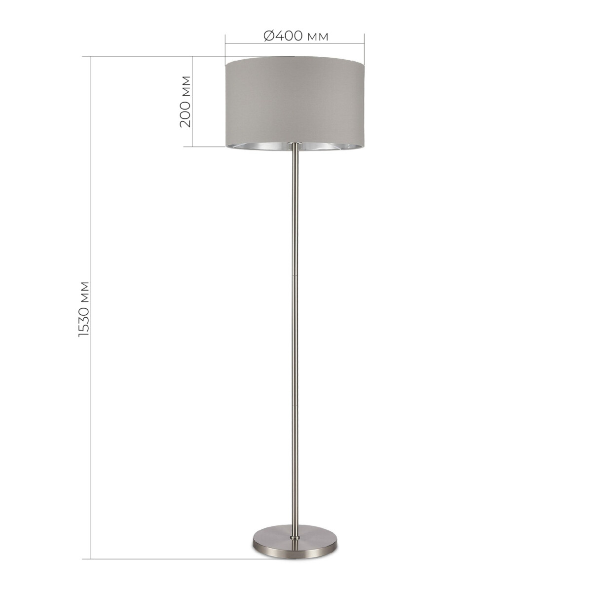 SLE300515-01 Светильник напольный Никель/Серый, Серебристый E27 1*40W BRESCIA — изображение 2