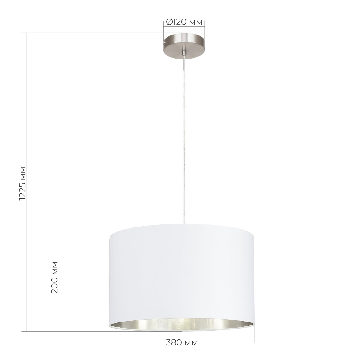 SLE300553-01 Подвес Никель/Белый, Серебристый E27 1*40W BRESCIA — изображение 2