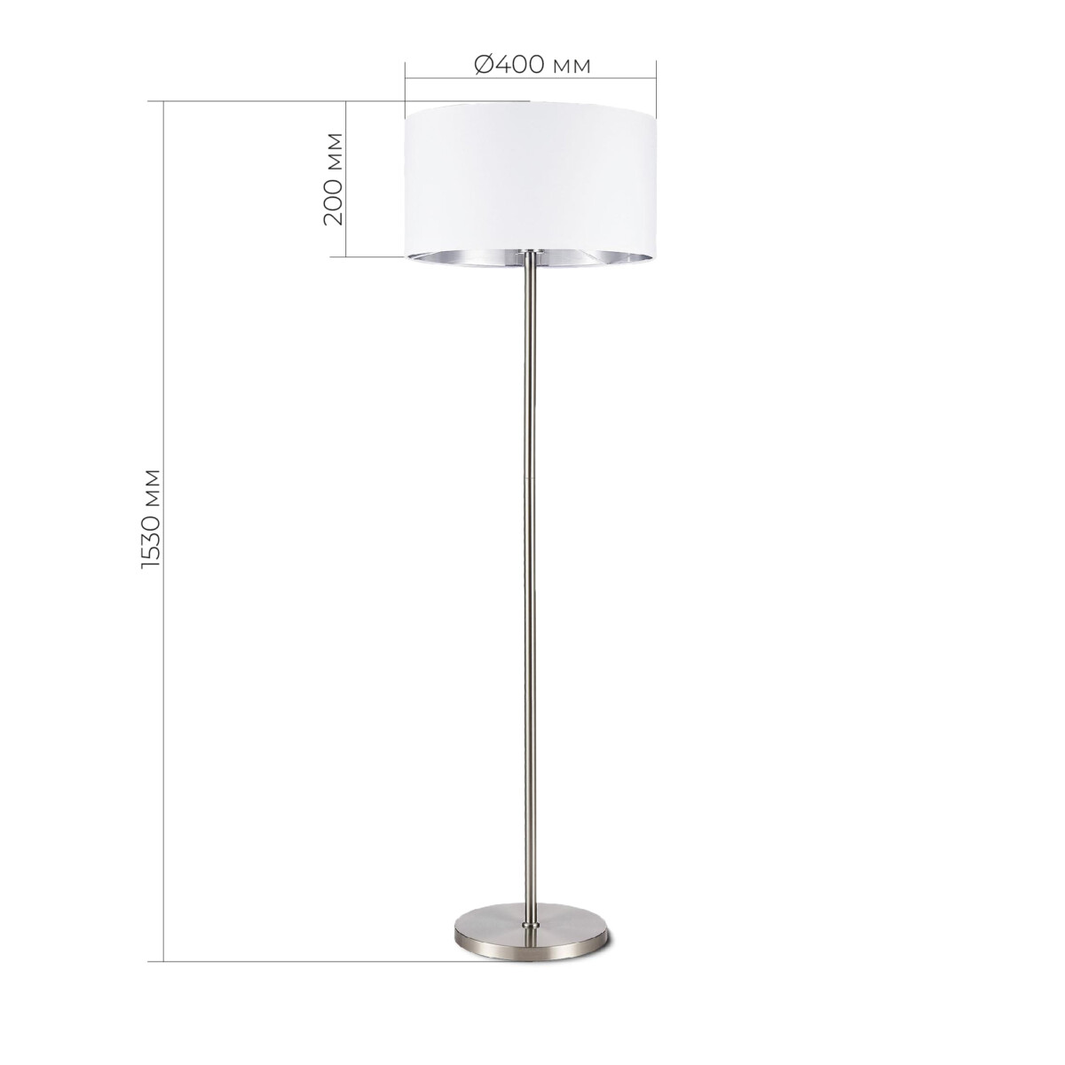 SLE300555-01 Светильник напольный Никель/Белый, Серебристый E27 1*40W BRESCIA — изображение 2