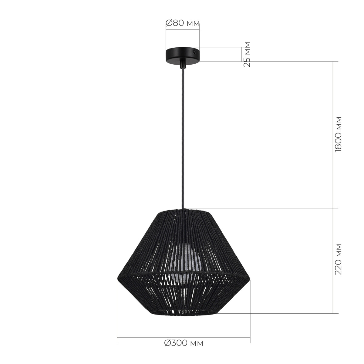 SLE6025-403-01 Светильник подвесной черный/черный E27 1*40W ETTAN — изображение 6