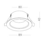ST200.408.01 Св-к встр. Черный GU10 1*50W  D89xH40 220V Без ламп Встраиваемые светильники — изображение 3
