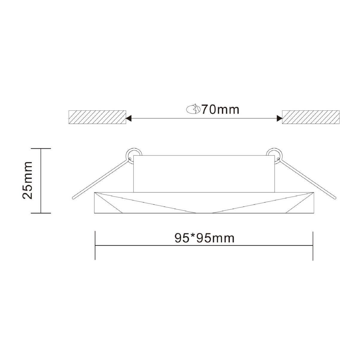 ST203.508.01 Св-к встр. Белый GU10 1*50W  L95xW95xH25 220V Без ламп Встраиваемые светильники — изображение 4