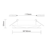ST203.508.01 Св-к встр. Белый GU10 1*50W  L95xW95xH25 220V Без ламп Встраиваемые светильники — изображение 4