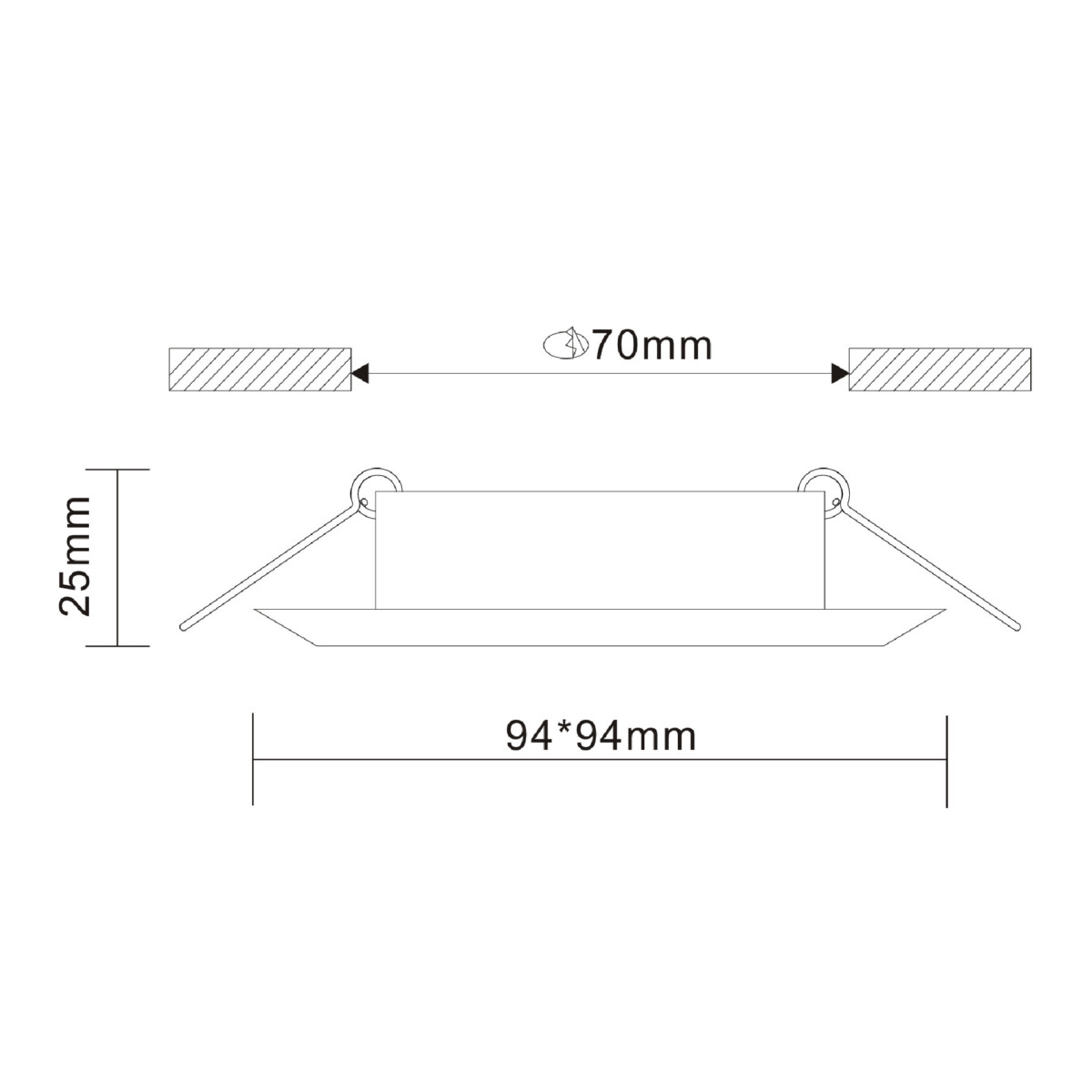 ST204.508.01 Св-к встр. Белый GU10 1*50W  L94xW94xH25 220V Без ламп Встраиваемые светильники — изображение 4