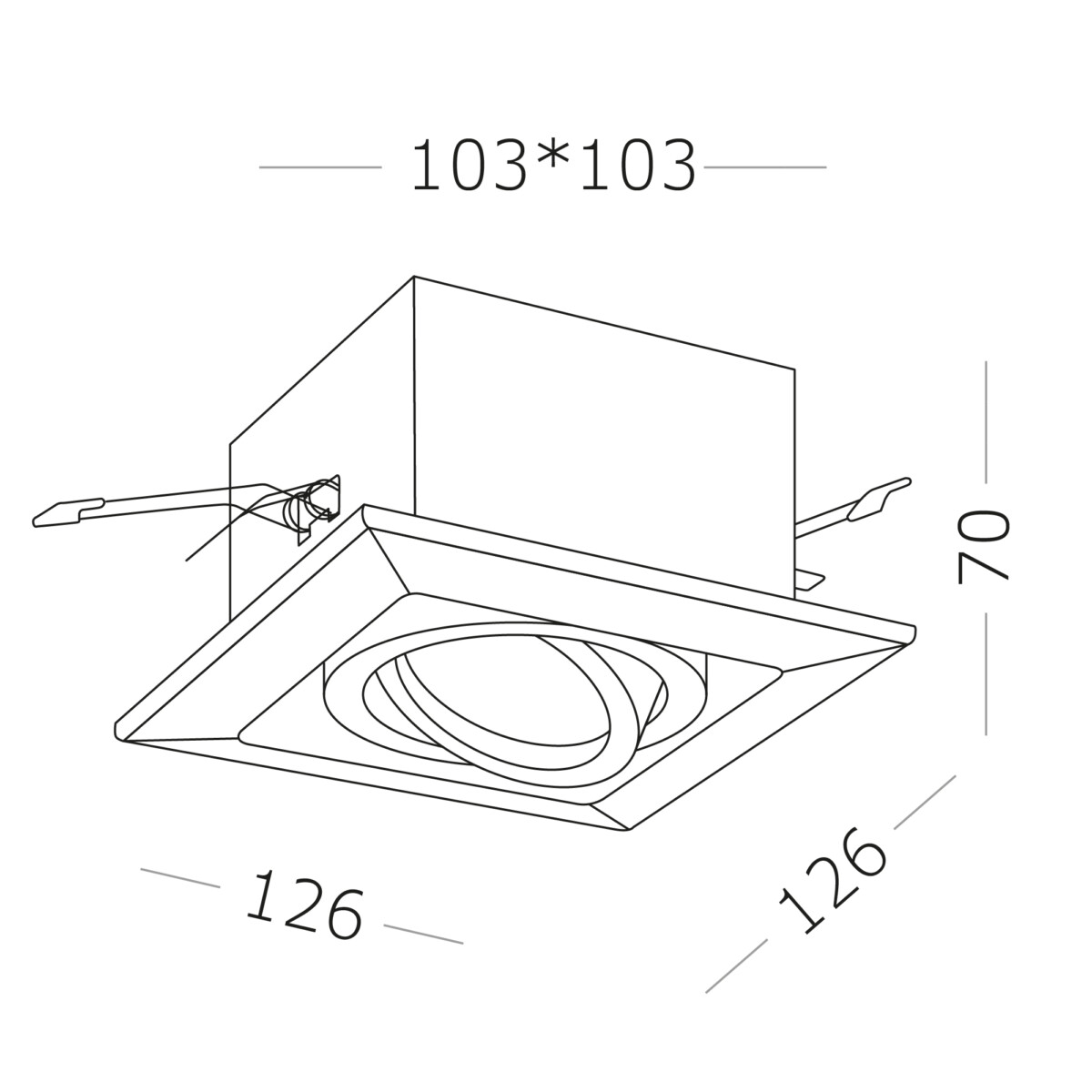 ST250.548.01 Св-к встр. Черный GU10 1*50W  L126xW126xH70 220V Без ламп Встраиваемые светильники — изображение 4