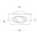 ST251.508.01 Св-к встр. Белый GU10 1*50W  IP20 L92xW92xH27 220V Без ламп Встраиваемые светильники — изображение 4