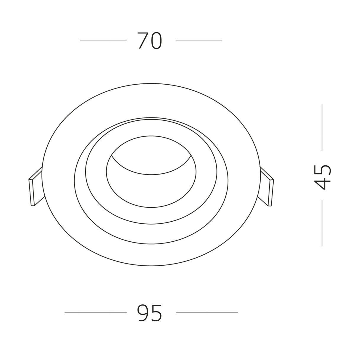 ST255.408.01 Св-к встр. Черный GU10 1*50W  IP65 D95xH45 220V Без ламп Встраиваемые светильники — изображение 2