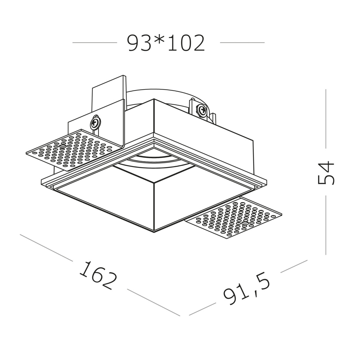 ST262.518.01 Св-к встр. Белый GU10 1*50W IP20 L91,5xW91,5xH5,2 220V Без ламп Встраиваемые светильники — изображение 2