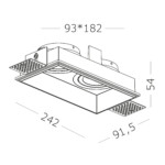 ST262.518.02 Св-к встр. Белый GU10 2*50W IP20 L91,5xW17,2xH5,2 220V Без ламп Встраиваемые светильники — изображение 2