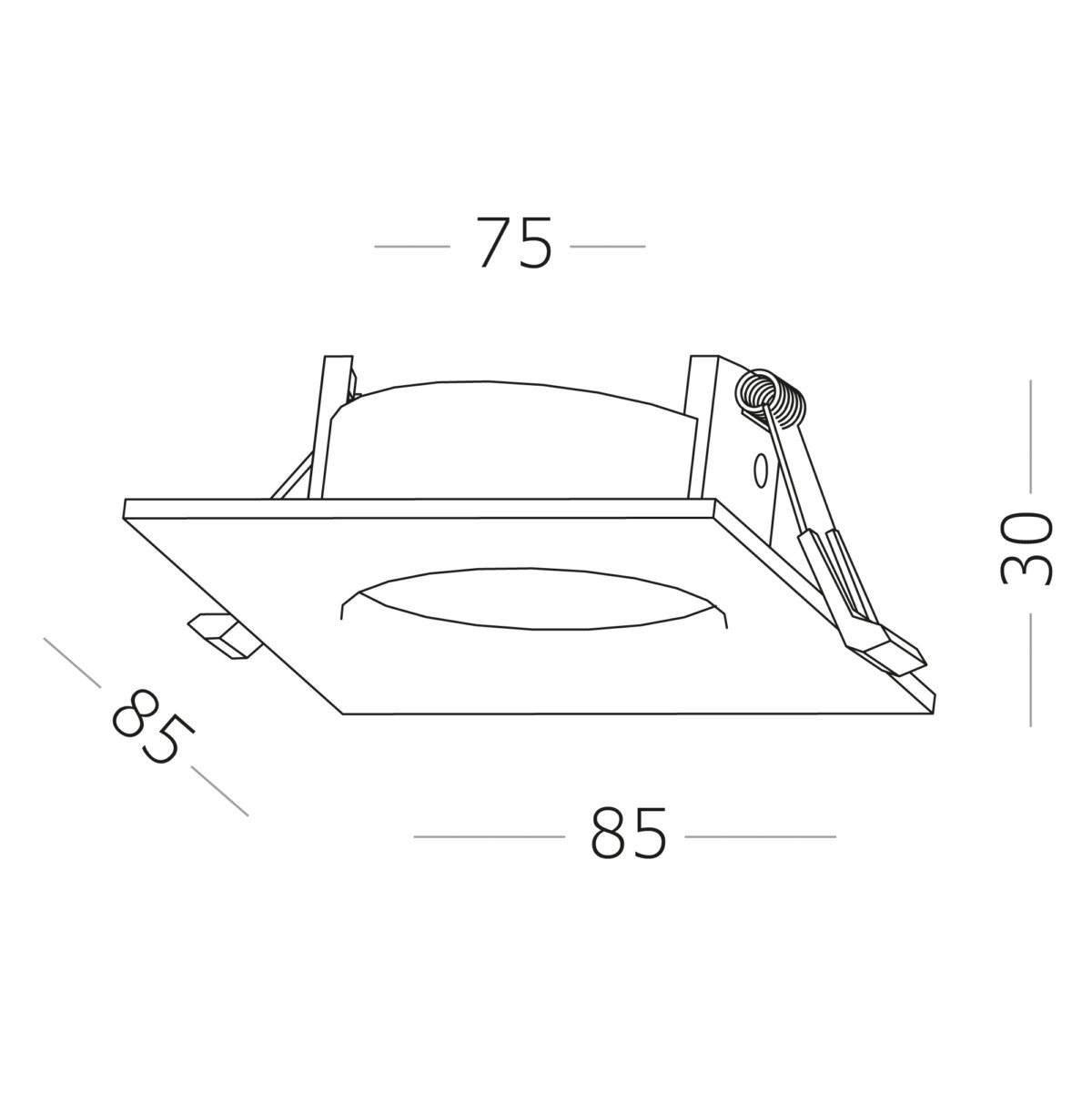 ST263.518.01 Св-к встр.Белый GU10 1*50W IP20 L85xW85xH30 220V Без ламп,Патрон приобретается отдельно Встраиваемые светильники — изображение 2