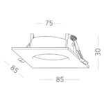 ST263.518.01 Св-к встр.Белый GU10 1*50W IP20 L85xW85xH30 220V Без ламп,Патрон приобретается отдельно Встраиваемые светильники — изображение 2